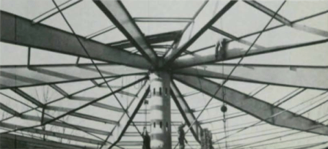 The innovative "circus tent" engineering by Parker and Zehndorf. Photo from 
